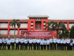 Rutan Kelas I Pondok Bambu beserta jajarannya mengikuti Apel Pagi dan Pengukuhan Anggota Satopspatnal Pemasyarakatan di Rutan Kelas I Cipinang*