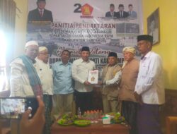 H Slamet Junaidi Daftar Cawabub Ke Partai Gerindra Diiringi Ratusan Relawan Dan Ulama