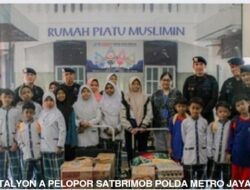 Brimob Polda Metro Jaya Tebar Kepedulian, Salurkan Sembako ke Panti Asuhan Muslimin Kwitang